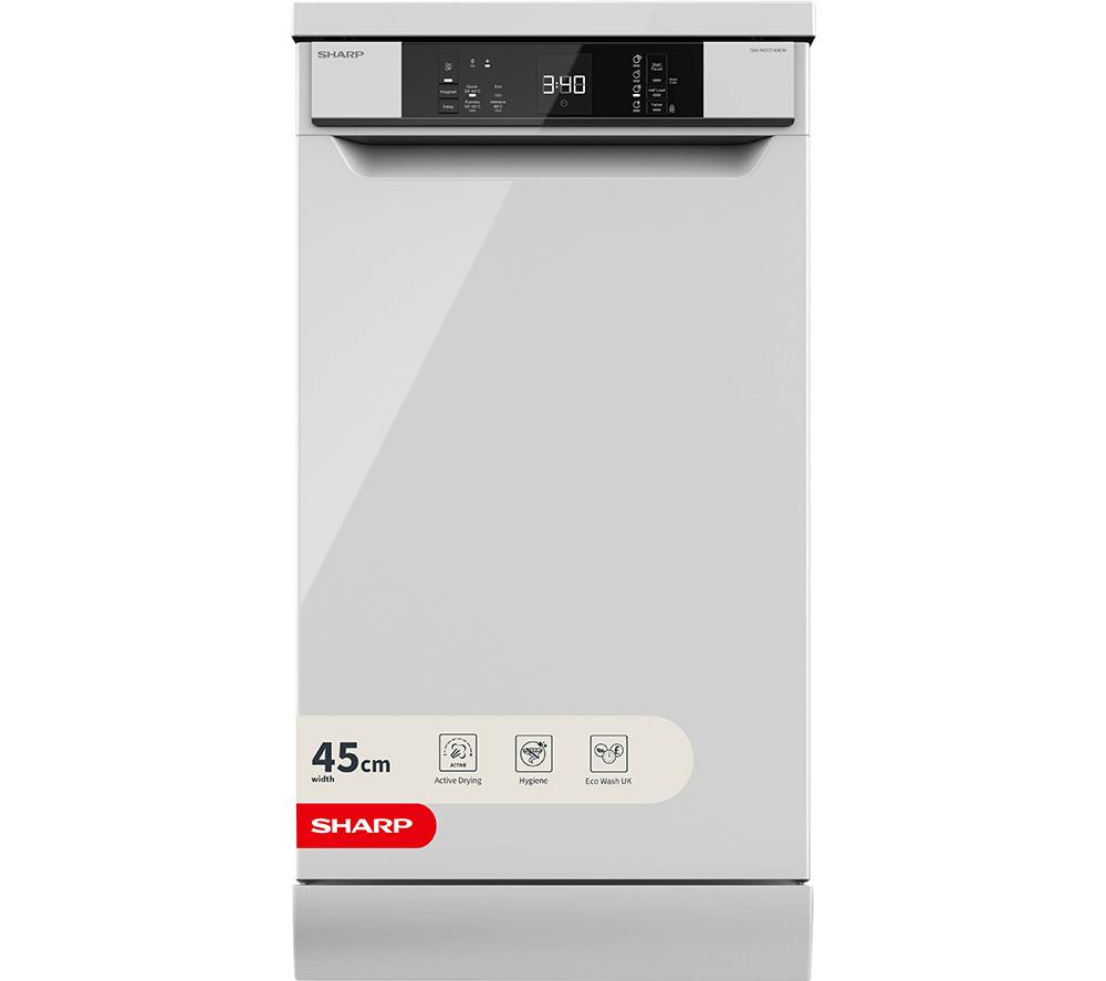 SHARP QW-NS1CF49EW-EN Slimline Dishwasher - White, White