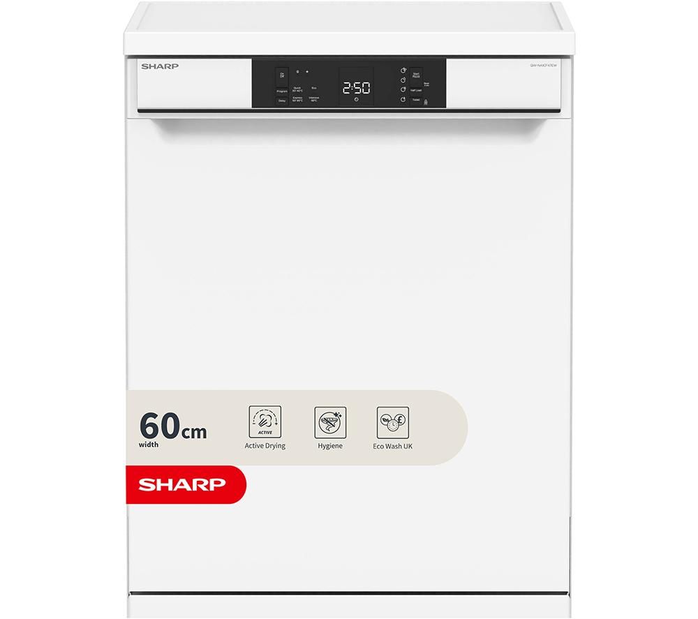 Image of SHARP QW-NA1CF47EW Full-size Dishwasher - White, White