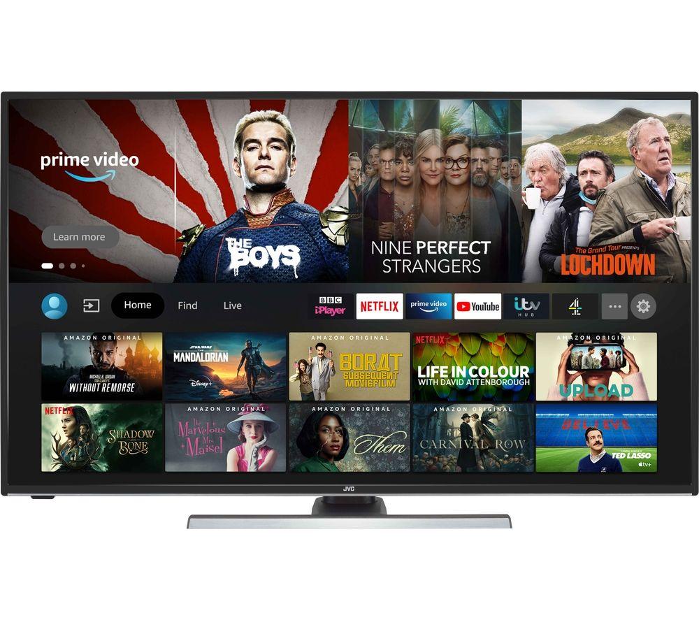 JVC LT-43CF810 Fire TV Edition Smart 4K Ultra HD HDR LED TV with Amazon Alexa, Black