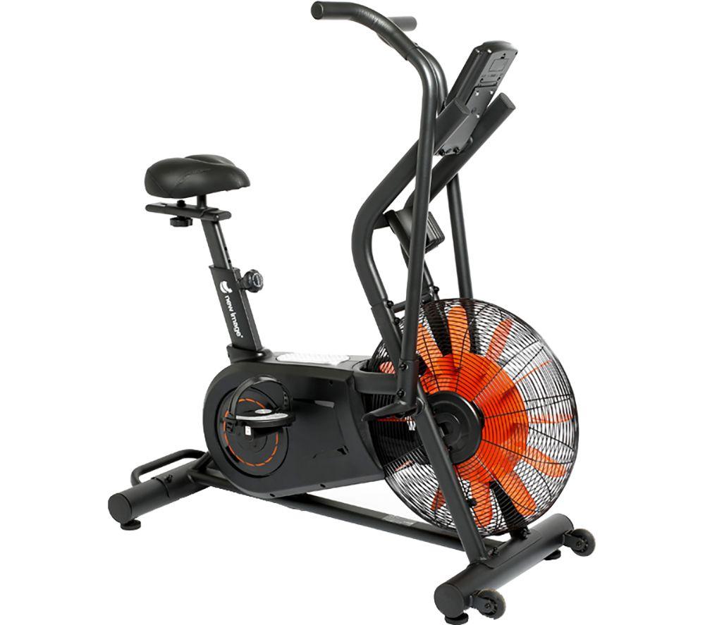 NEW IMAGE Cyclone X3 Air Assault Exercise Bike - Grey & Orange, Orange,Silver/Grey