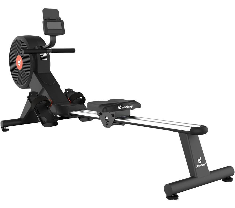NEW IMAGE FITT Row Smart Bluetooth Rowing Machine - Black & Orange, Black,Orange