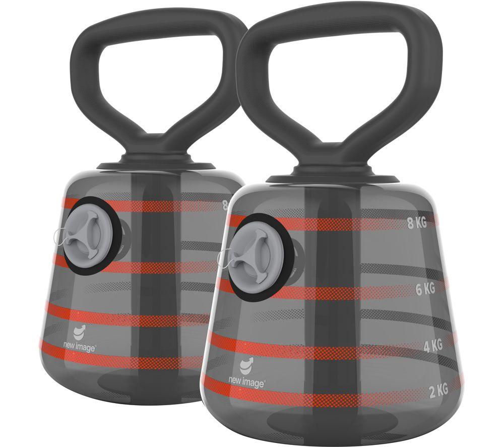 Image of NEW IMAGE FITT Bell Kettlebell - Pack of 2, Black & Orange, Black,Orange