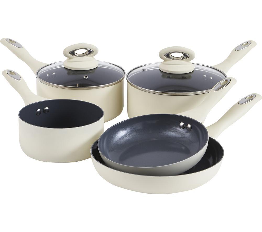 Image of CERMALON K439CR 5-piece Non-stick Pan Set - Cream