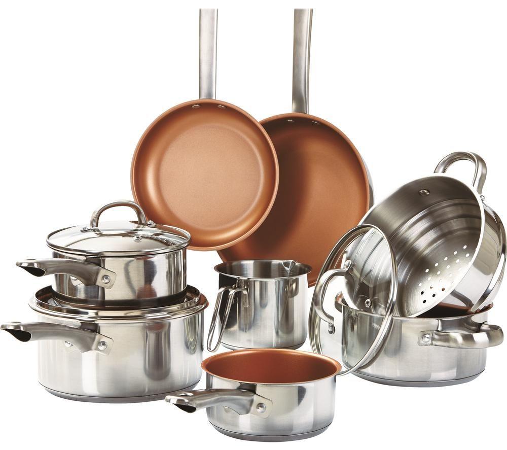 CERMALON K310SS 11-piece Non-stick Cookware Set - Silver & Copper