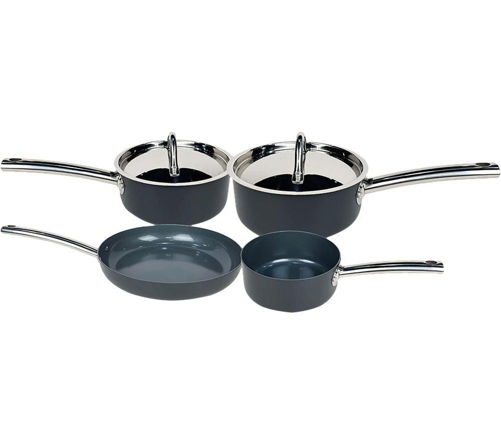 Image of CERMALON K462GR 6-piece Non-stick Pan Set - Black & Silver
