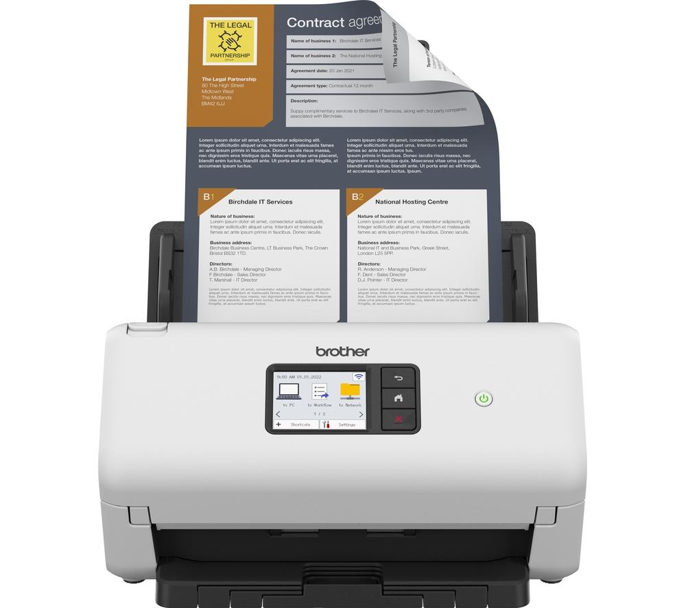 Image of BROTHER ADS-4500W Document Scanner, Silver/Grey