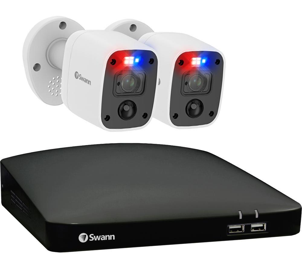 SWANN Enforcer SWDVK-456802MQB 4-channel 4K Ultra HD DVR Security System - 1 TB, 2 Cameras, Black,Wh