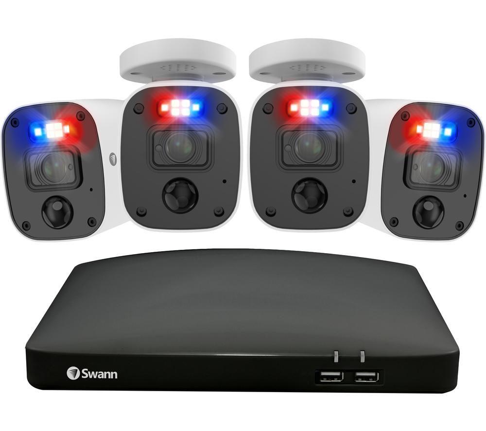 SWANN Enforcer SWDVK-856804MQB 8-channel 4K Ultra HD DVR Security System - 2 TB, 4 Cameras, Black,White
