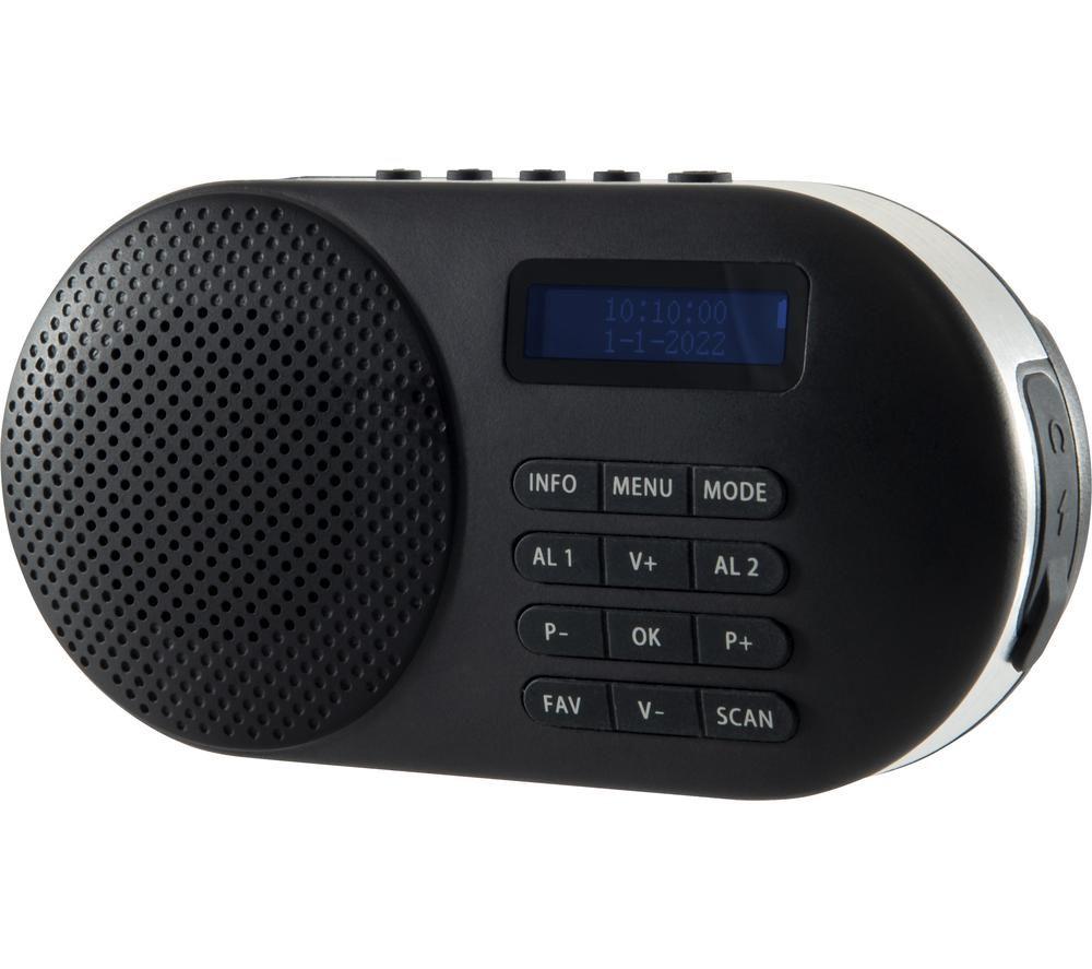 Image of GROOV-E Milan GV-DR05 Portable DAB/FM Bluetooth Radio - Black, Black