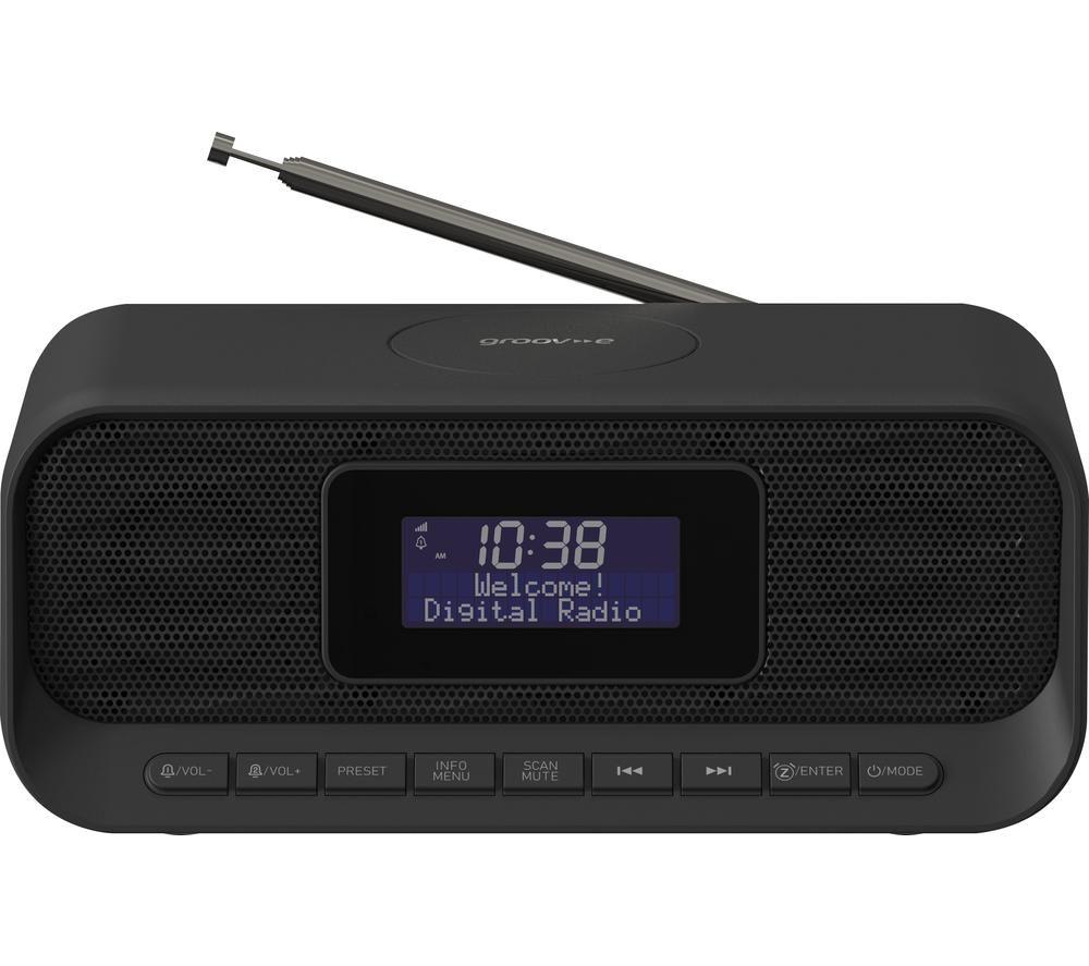 GROOV-E Zeus GV-CR04 DAB/FM Bluetooth Clock Radio - Black, Black