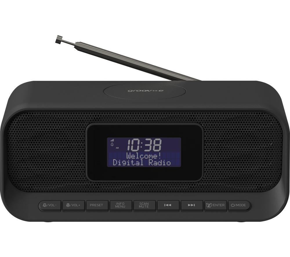 Image of GROOV-E Zeus GV-CR04 DAB/FM Bluetooth Clock Radio - Black, Black