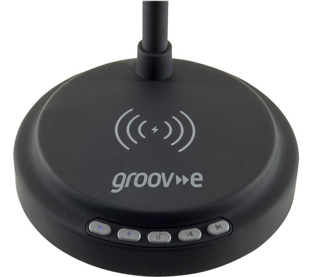 GROOV-E Astra LED Desk Lamp with Wireless Charging Pad & Bluetooth Speaker - Black image number 7 of 9