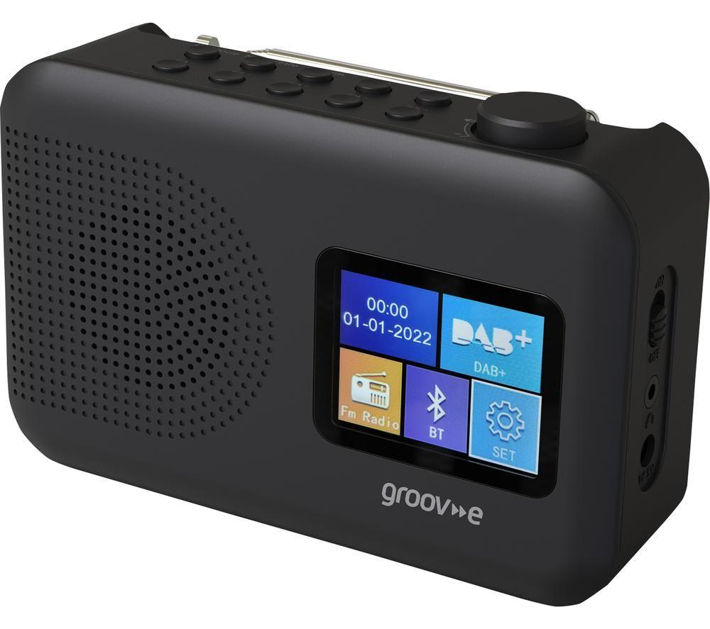 GROOV-E Berlin GVDR06BK Portable DAB/FM Bluetooth Radio - Black, Black