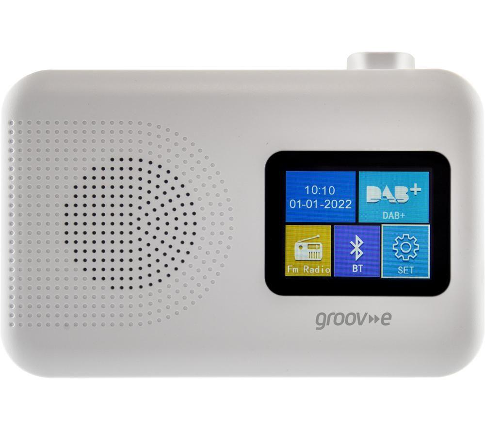 GROOV-E Berlin GVDR06WE Portable DAB/FM Bluetooth Radio - White, White