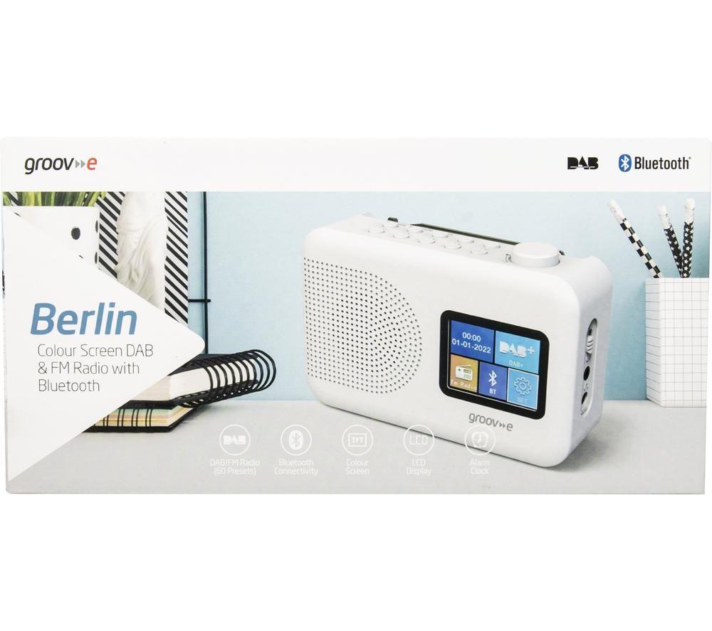 GROOV-E Berlin GVDR06WE Portable DAB/FM Bluetooth Radio - White image number 7 of 7