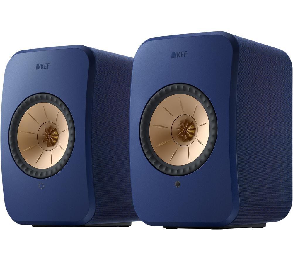 KEF AUDIO LSX II Wireless Multi-room Bookshelf Speakers - Cobalt Blue, Black