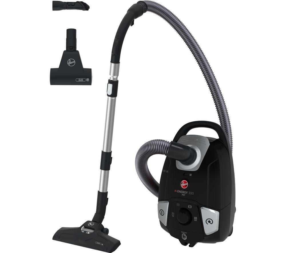 HOOVER H-ENERGY 300 Pet Cylinder Bagged Vacuum Cleaner - Black, Black