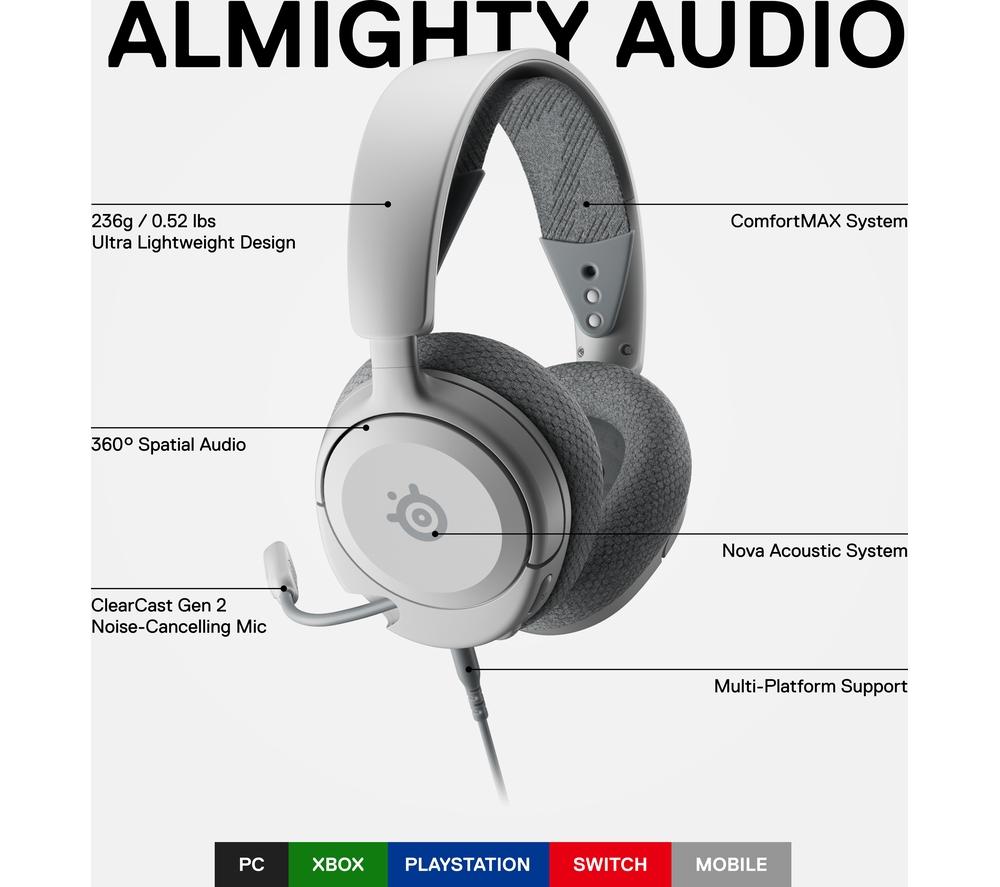 STEELSERIES Arctis Nova 1 Gaming Headset - White image number 6 of 15