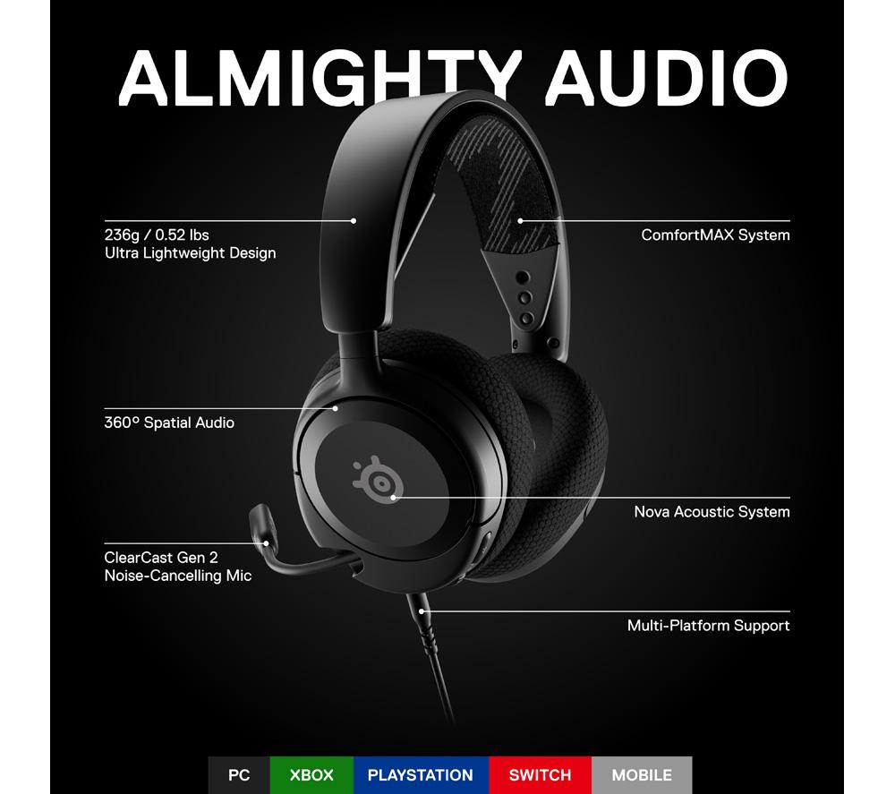 STEELSERIES Arctis Nova 1 Gaming Headset - Black image number 2 of 16
