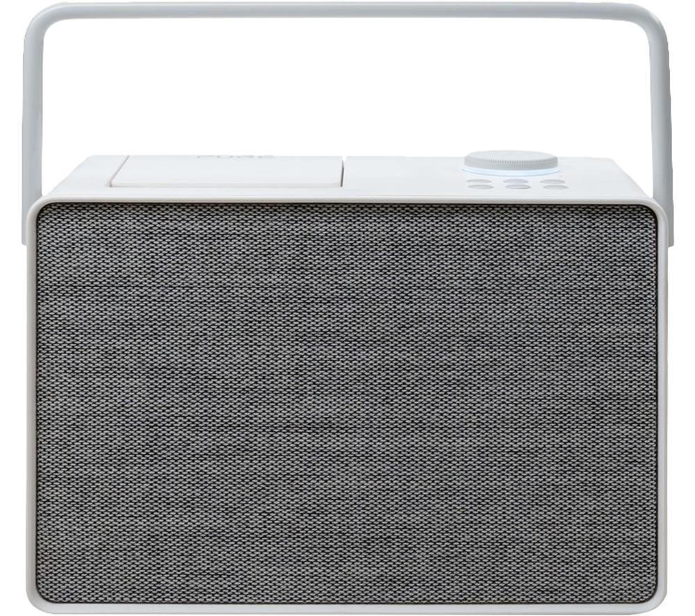 Pure Evoke Play portable Music System for indoors and outdoors (DAB+/FM radio, Internet radio, podcasts, Spotify Connect, Bluetooth, foldable colour display) Cotton White