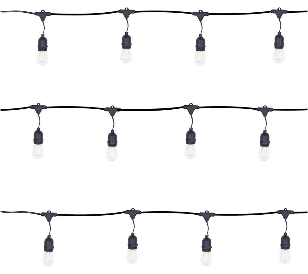 Image of GARDENKRAFT 10499 Outdoor LED String Lights - 15 Bulbs, 2-Pack