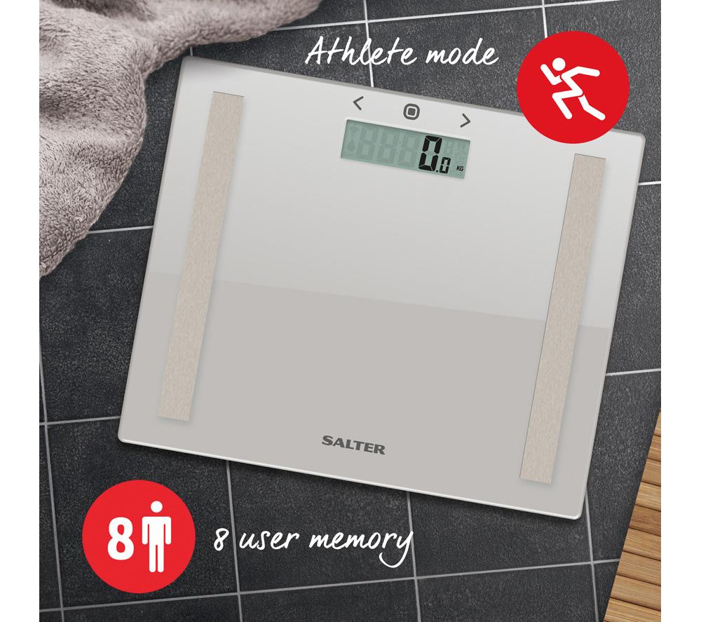 SALTER Compact Glass Analyser 9113 GY3R-BGC Bathroom Scales - Grey image number 5 of 7