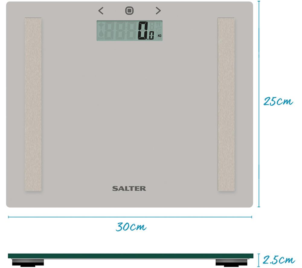 SALTER Compact Glass Analyser 9113 GY3R-BGC Bathroom Scales - Grey image number 7 of 7