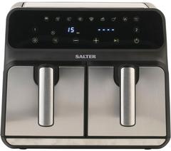 SALTER 5196 7.4L Dual Air Fryer Pro - Black & Stainless Steel