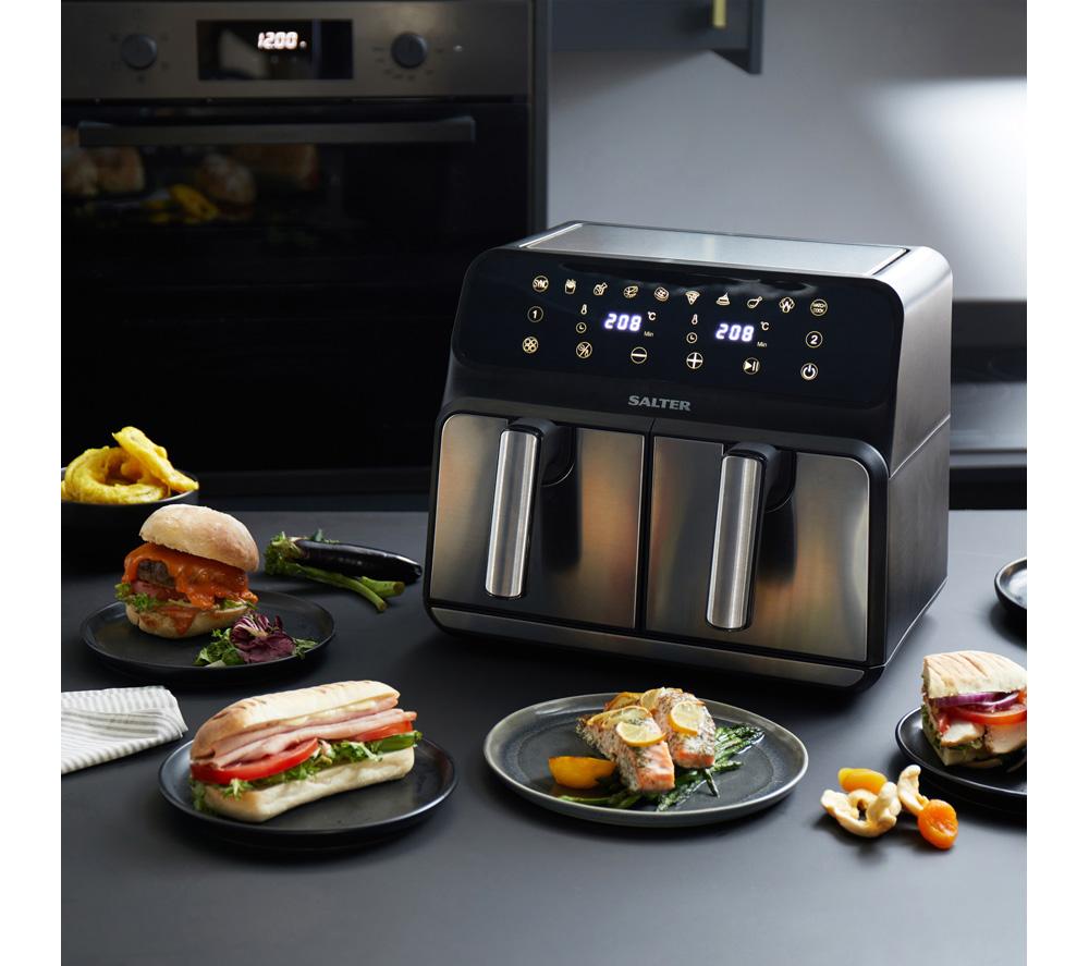 SALTER 5196 7.4L Dual Air Fryer Pro - Black & Stainless Steel image number 4 of 9