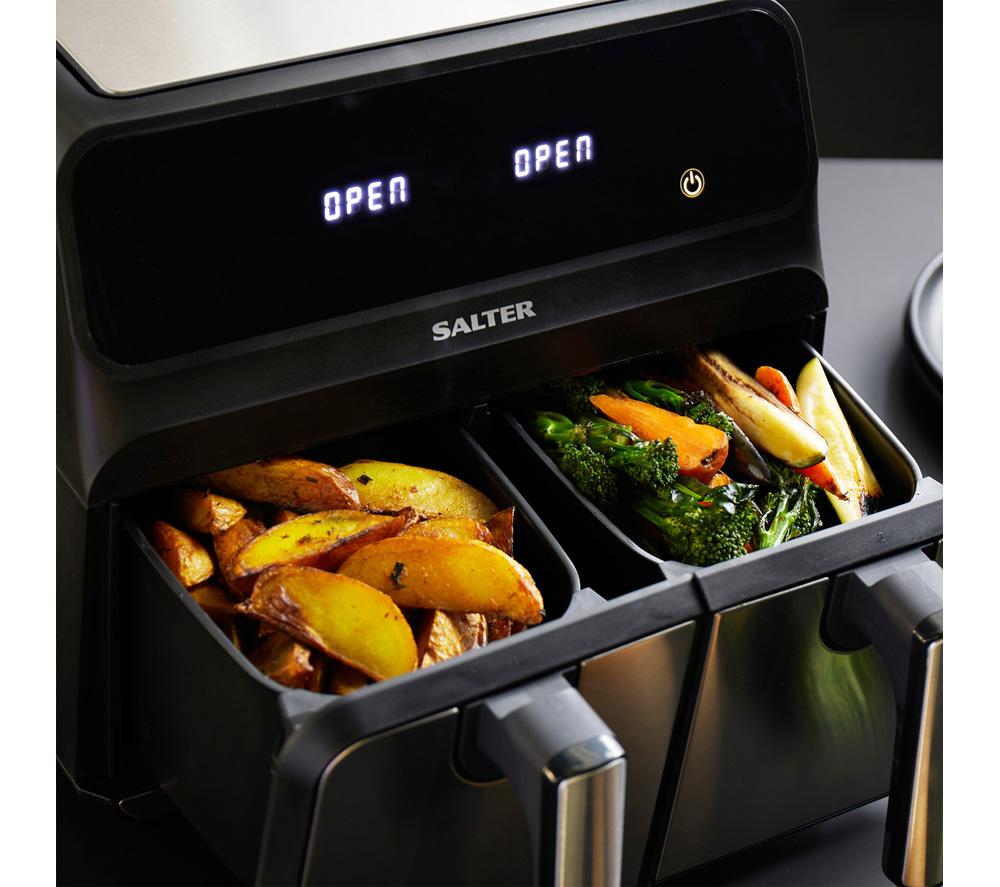 SALTER 5196 7.4L Dual Air Fryer Pro - Black & Stainless Steel image number 6 of 9