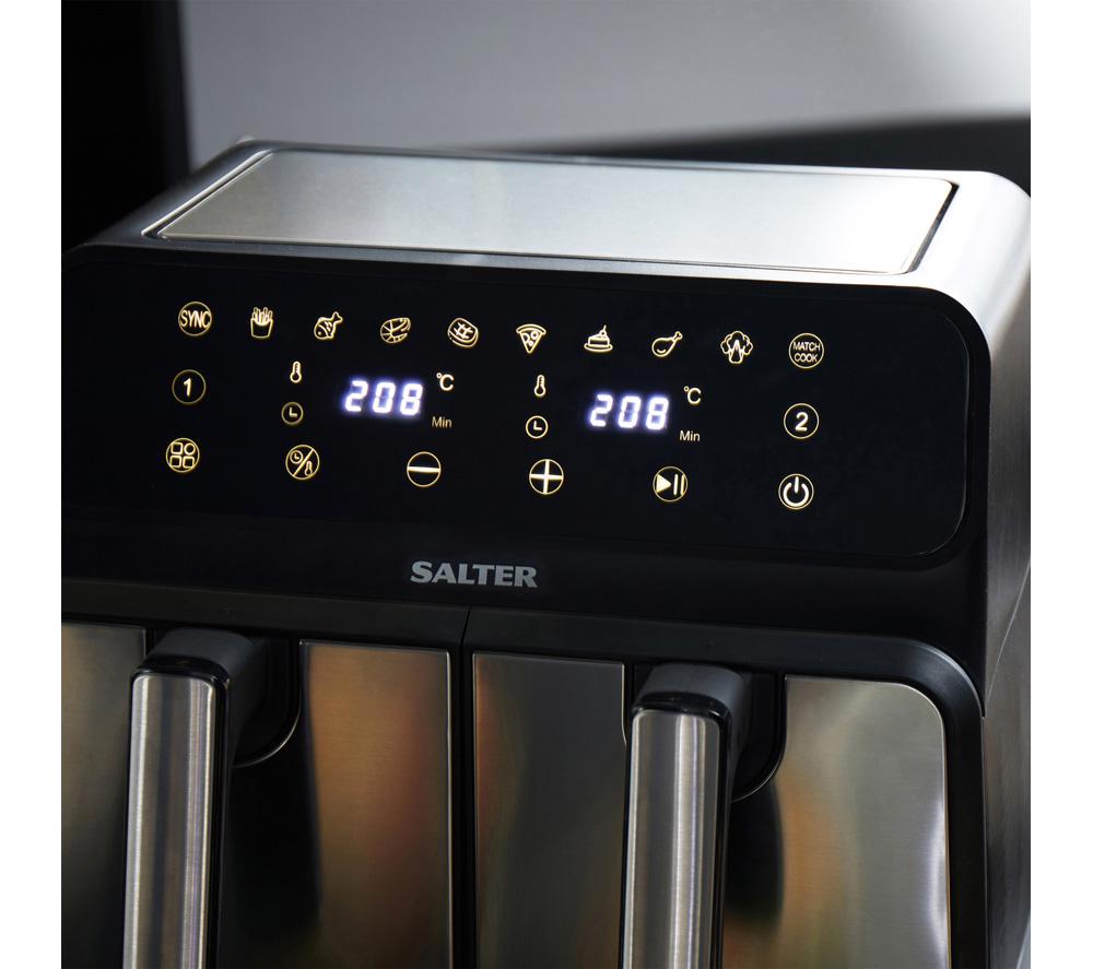 SALTER 5196 7.4L Dual Air Fryer Pro - Black & Stainless Steel image number 7 of 9