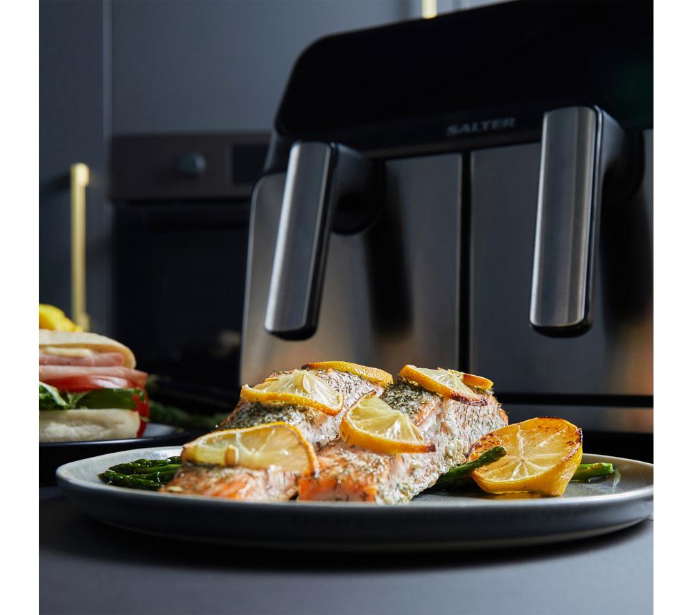 SALTER 5196 7.4L Dual Air Fryer Pro - Black & Stainless Steel image number 8 of 9