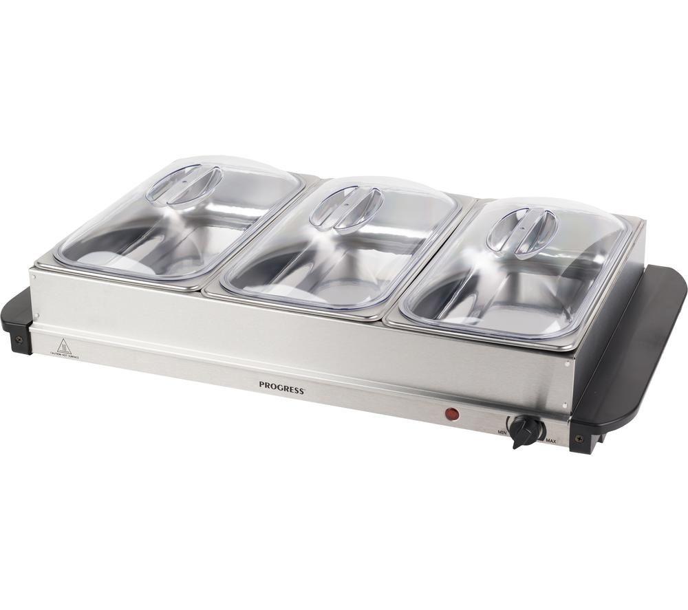 BUFFET SERVER 2in1 ADJUSTABLE HOT PLATE TRAY S/S STEEL FOOD WARMER