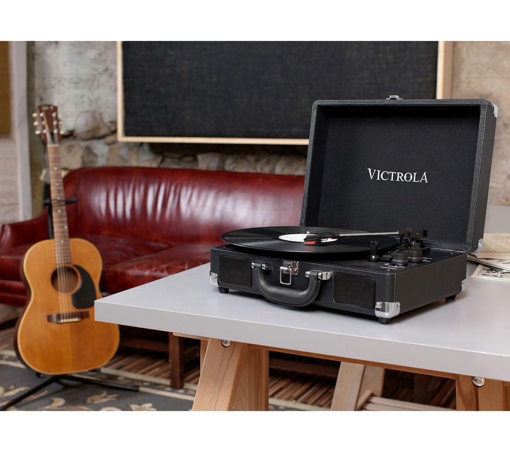 VICTROLA Journey Portable Belt Drive Bluetooth Turntable - Black image number 2 of 2