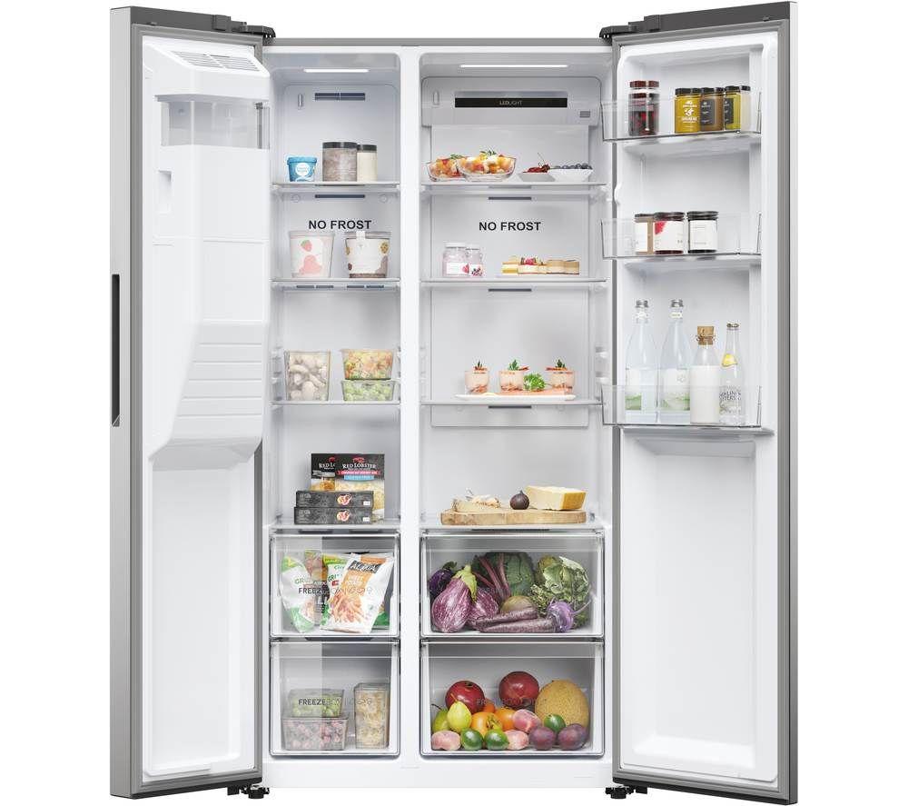 HAIER HSR5918DIMP American-Style Fridge Freezer - Platinum Inox image number 8 of 27