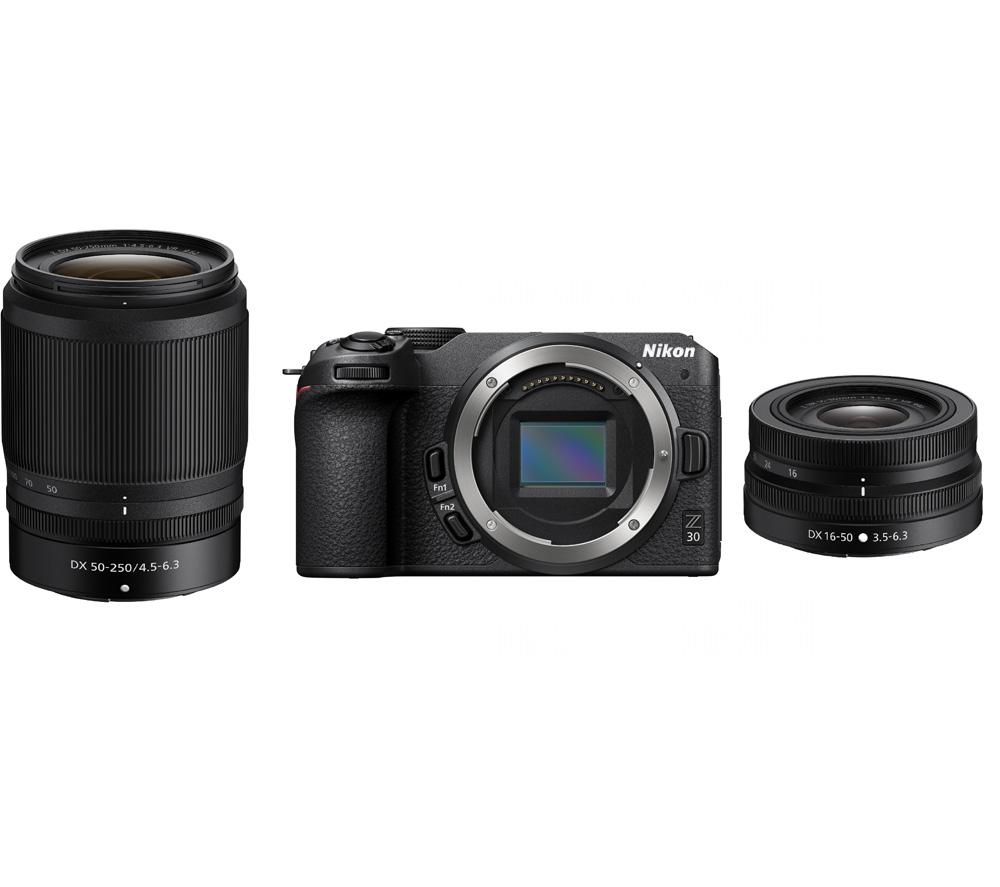 NIKON Z 30 Mirrorless Camera with NIKKOR Z DX 16-50 mm f/3.5-6.3 VR & 50-250 mm f/4.5-6.4 VR Lens, B
