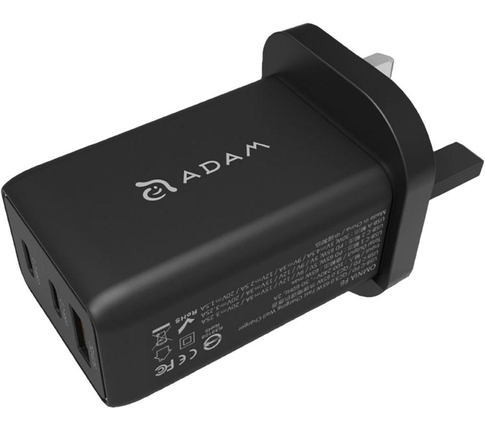 Image of ADAM ELEMENTS OMNIA F6 USB Type-C & USB Charger - 2 m, Black, Black