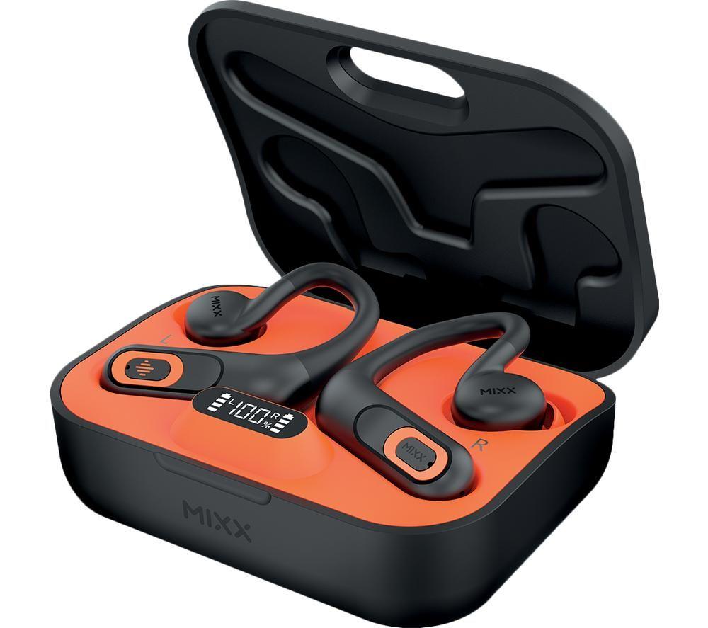 MIXX StreamBuds Sports Charge Wireless Bluetooth Earbuds Black Orange