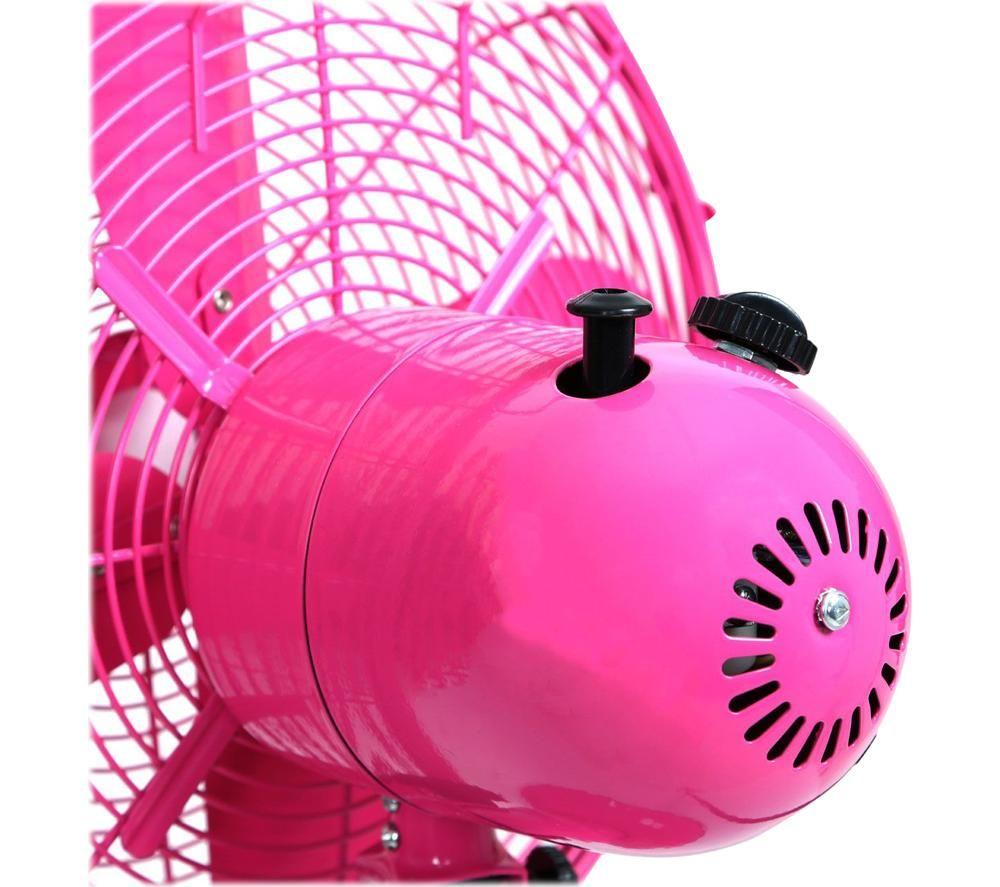 INTERIORS by Premier Portable 12" Desk Fan - Hot Pink image number 3 of 4
