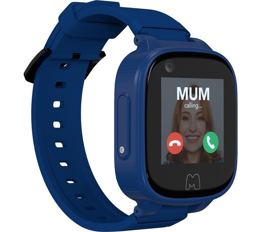 Moochies Connect All-In-One 4G Smartwatch Phone for Kids, Touchscreen, Video/Voice Calling, Messages, GPS Location, Camera, Parental Control, SOS Alerts, Safe Zones, Subscription Required - Navy