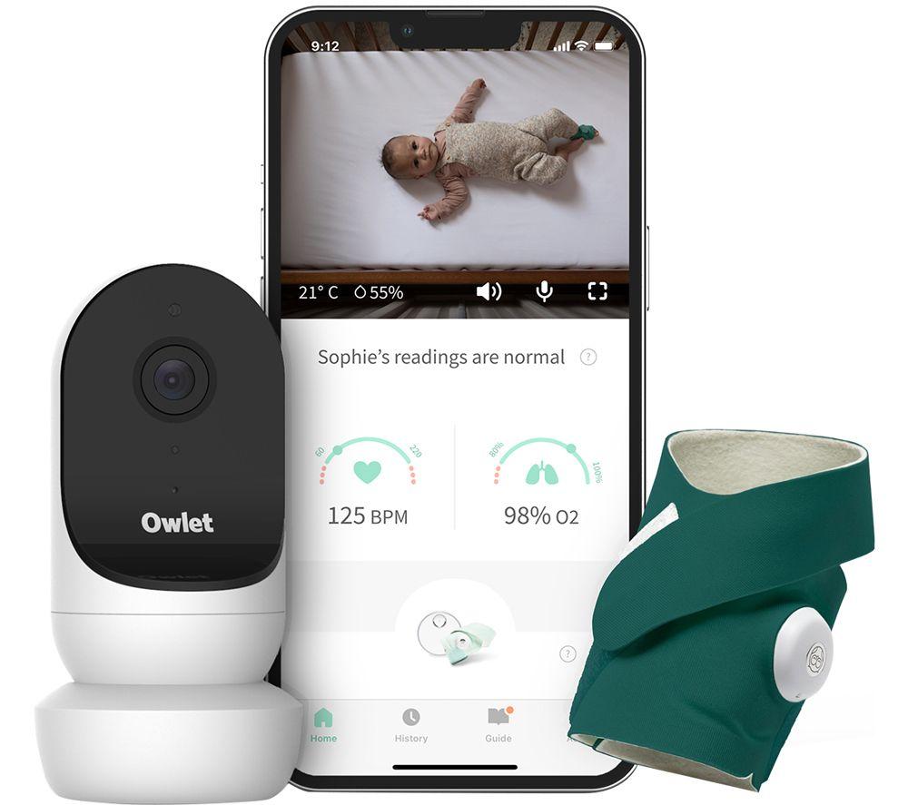 Image of OWLET Baby Monitor Duo Smart Sock 3 & Cam 2 Bundle - Deep Sea Green