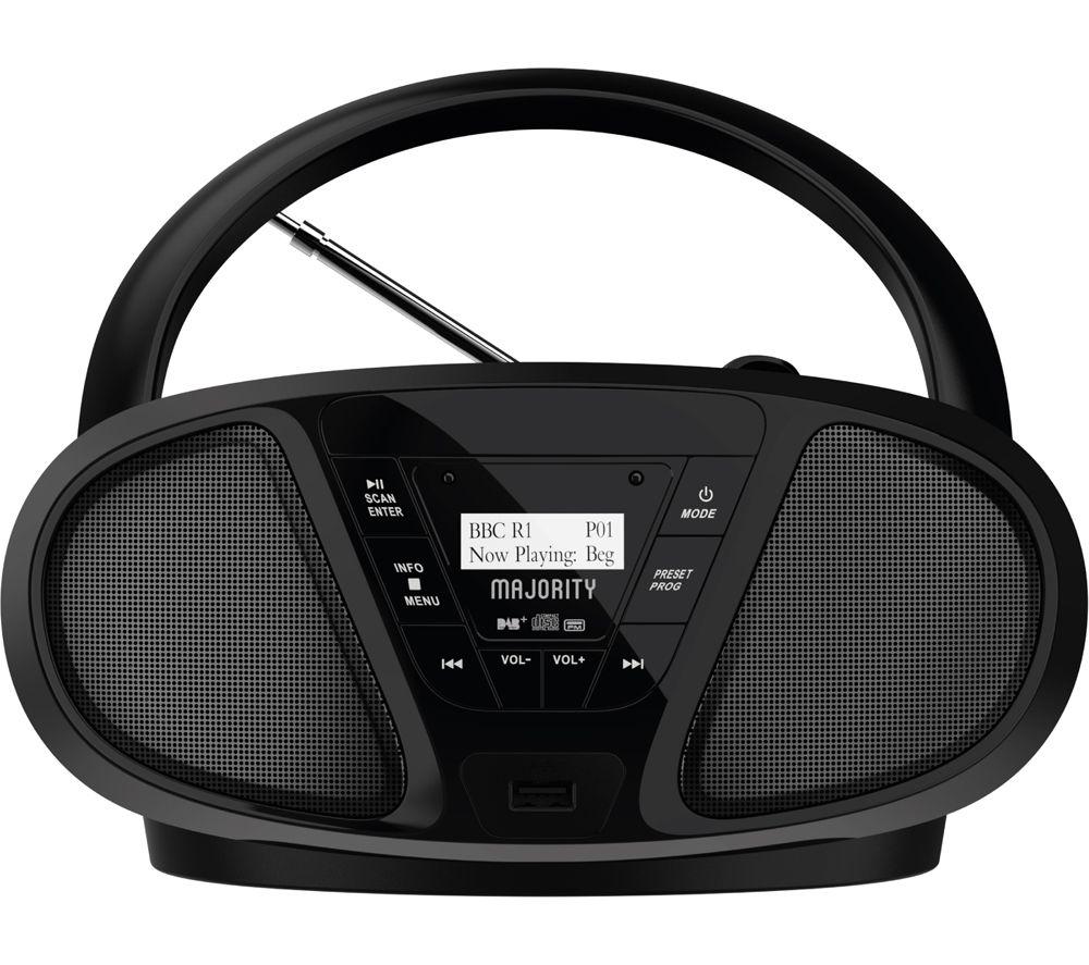 Buy MAJORITY Boxworth DAB+/FM Bluetooth Boombox Black Currys