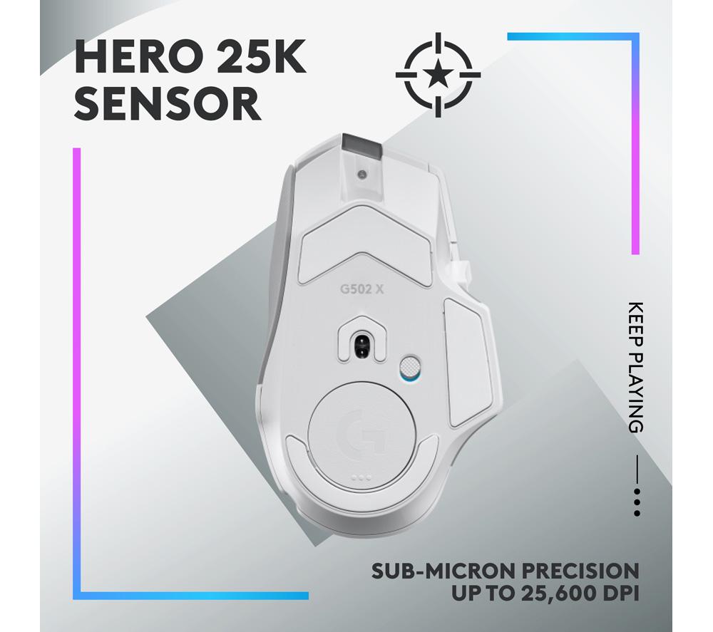 LOGITECH G502 X Plus Lightspeed Wireless Optical Gaming Mouse - White image number 4 of 10