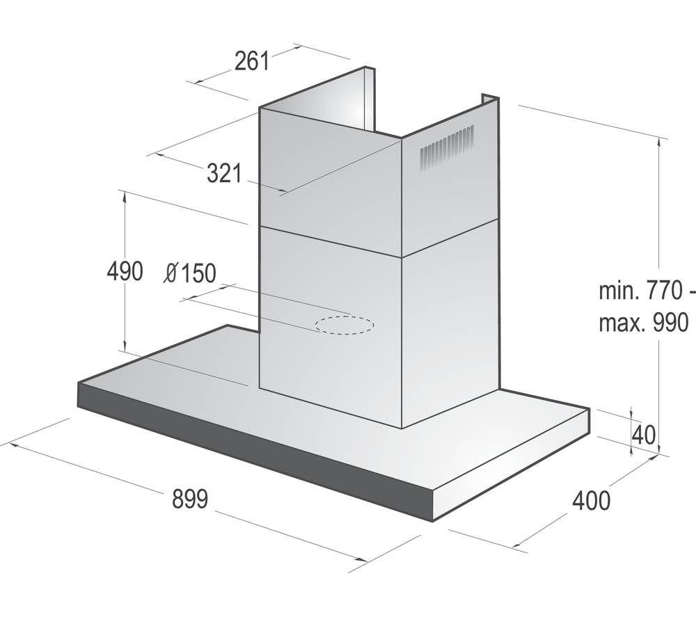 HISENSE CH9T4BXUK Chimney Cooker Hood - Stainless Steel image number 4 of 4