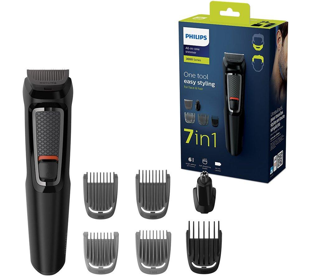 PHILIPS MG3720/33 Multigroom Series 3000 7-in-1 Trimmer - Black, Black