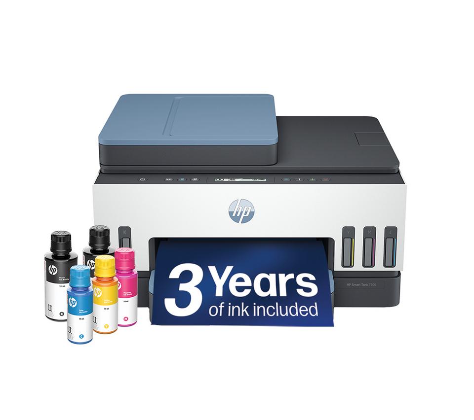 HP Smart Tank 7306 All-in-One Wireless Ink Tank Printer \| Home Office \| Up to 3 years Ink included