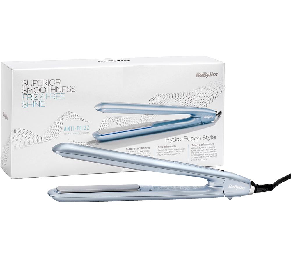 BABYLISS Hydro-Fusion Anti-Frizz Hair Straightener - Ice Teal Blue image number 4 of 15