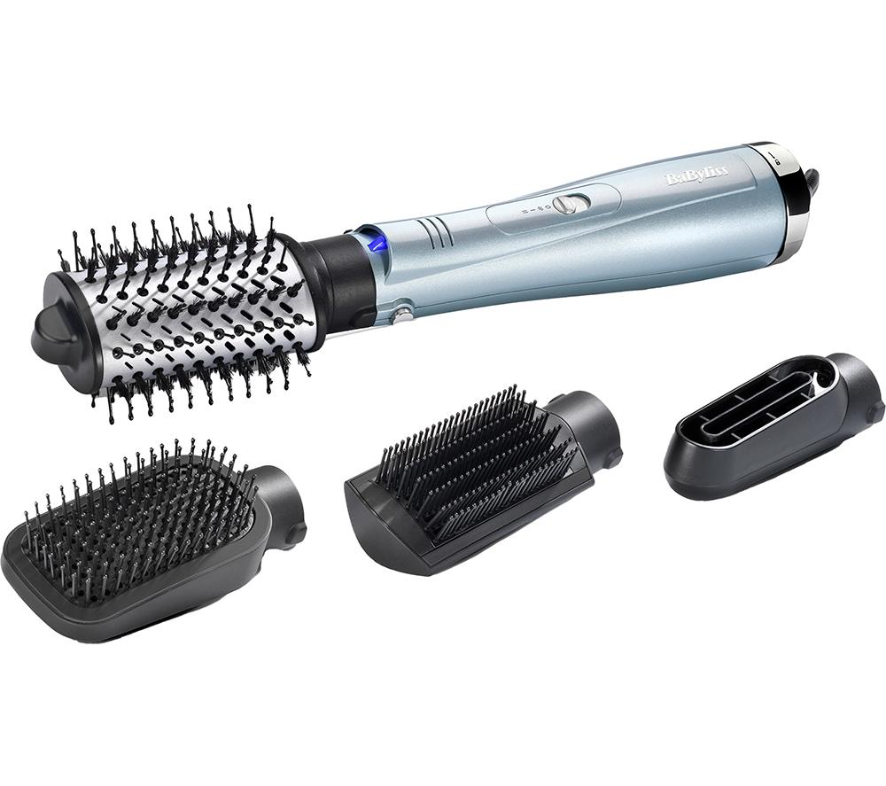 BABYLISS 2774U Hydro-Fusion Anti-Frizz 4-in-1 Hair Dryer Brush - Silver & Black, Black,Silver/Grey