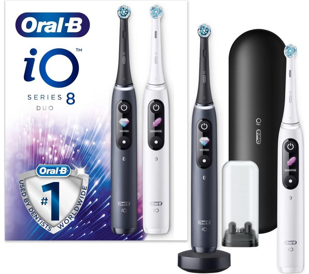 ORAL B iO 8 Electric Toothbrush - Black & White Duo, White,Black