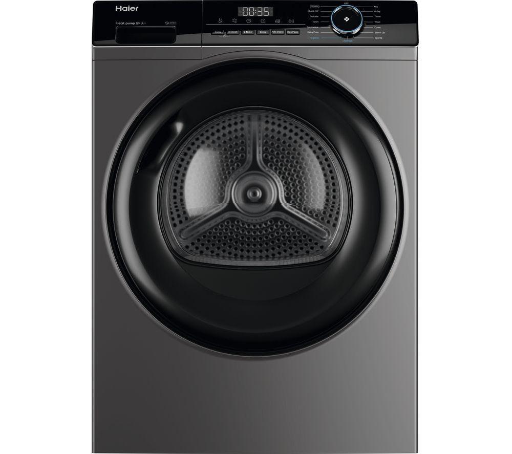 HAIER I-Pro Series 3 HD80-A2939S 8 kg Heat Pump Tumble Dryer – Graphite, Silver/Grey